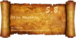 Stix Beatrix névjegykártya